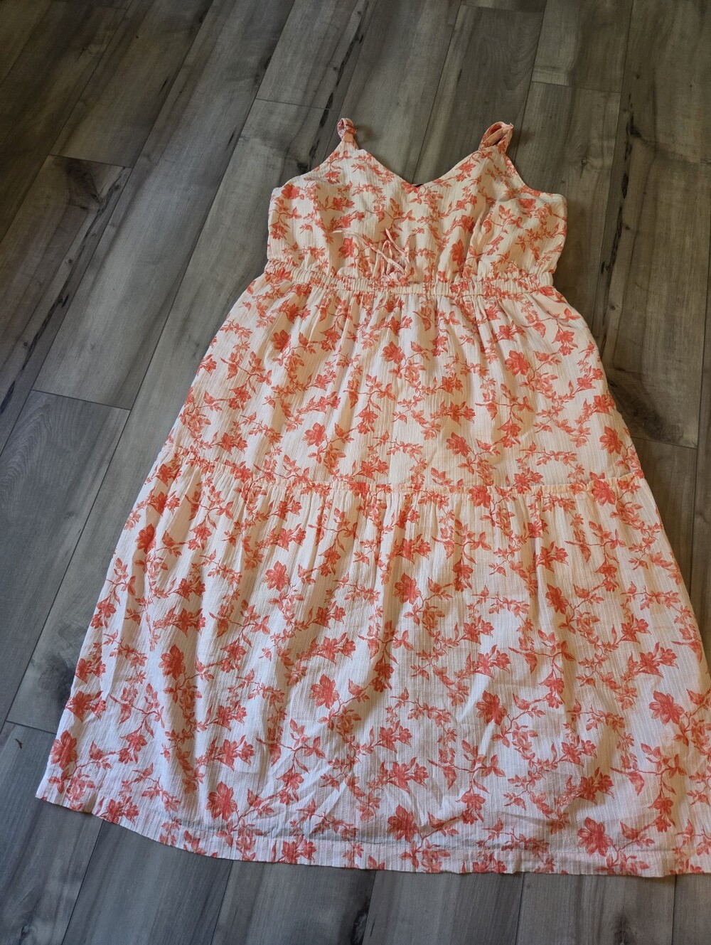 Lane Bryant Coral Floral Tiered Sundress